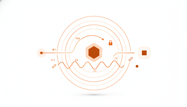minimalist comparison illustration showing two network paths, one shorter and smoother labeled by visual cues for lower latency and one slightly longer with more delay, no text or numbers