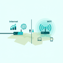 Hvad er forskellen på internet og WiFi?