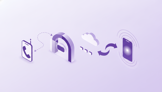 minimalist timeline illustration showing a smooth transfer from old mobile subscription to new one, with a short waiting period and a final activation moment, no text