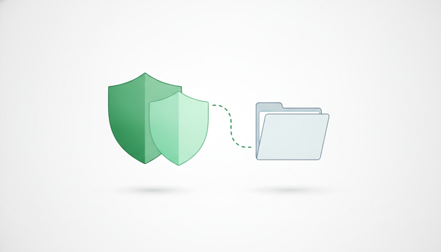 clean editorial illustration of two connected insurance brands represented by two overlapping shield icons and a document folder, showing a partnership relationship without text