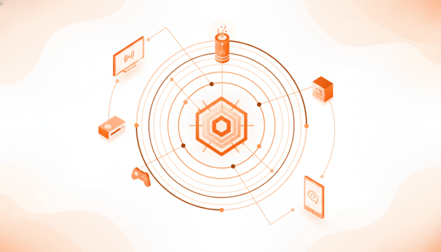 isometric illustration of a modern home network with multiple devices streaming, gaming, and video calling through a fast fiber connection