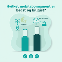 Hvilket mobilabonnement er bedst og billigst?