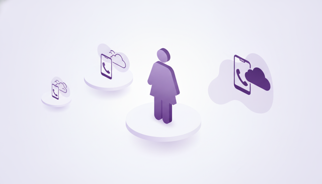 clean comparison scene with a person choosing between a small, medium, and large data package represented by simple phone and cloud icons, emphasizing light versus heavy mobile use
