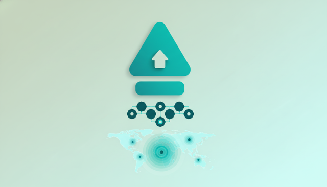 clean modern illustration of a mobile telecom brand hierarchy with a parent company above a subsidiary brand and a network infrastructure layer below, no text or labels